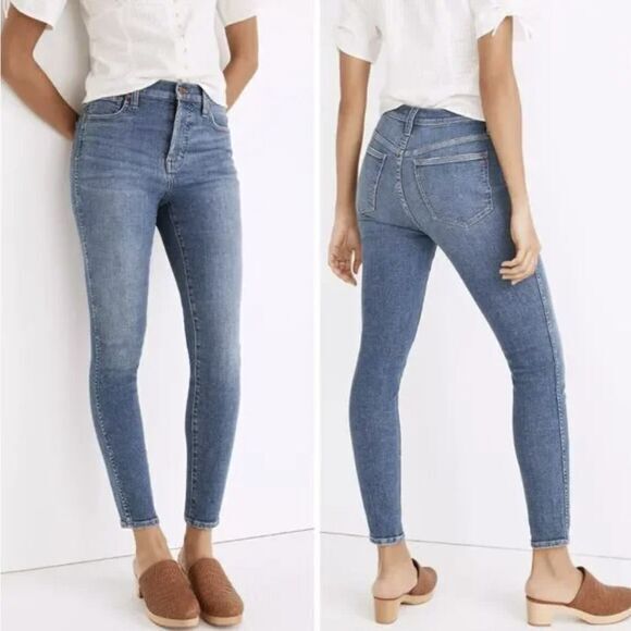 NEW Madewell 10" High-Rise‎ Skinny Crop Jeans in Bradfield Wash, 30 - Picture 1 of 14